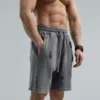 Acid wash mens french terry cotton shorts - Image 2
