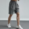 Acid wash mens french terry cotton shorts - Image 4