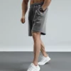 Acid wash mens french terry cotton shorts - Image 5