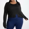 Cropped long sleeve button fitness & yoga wear woman’s top - Image 5