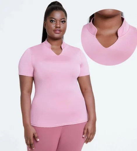 Big size trainer t shirt athletic top for woman