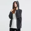 Two-way zipper vintage stone wash distressed unisex hoodie - Image 5