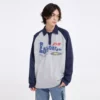 Unisex loose color contrast raglan long sleeves custom printing polo shirt - Image 13