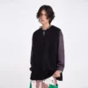 Unisex oversized color contrast crew neck sweatshirt - Image 13