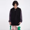 Unisex oversized color contrast crew neck sweatshirt - Image 11