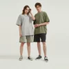 Unisex vintage stone wash oversized T shirt wholesale - Image 7