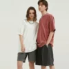 Unisex vintage stone wash oversized T shirt wholesale - Image 11