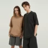Unisex vintage stone wash oversized T shirt wholesale - Image 8