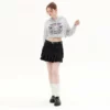 Women long sleeve embroidery cropped hoodie - Image 6