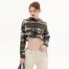 Women’s camo printing cropped pullover hoodie wholesale - Image 7