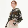Women’s camo printing cropped pullover hoodie wholesale - Image 8