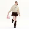 Women’s half zip elastic hem cashmere sweatshirt - Image 5