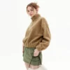 Women’s half zip elastic hem cashmere sweatshirt - Image 3