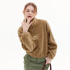 Women’s half zip elastic hem cashmere sweatshirt - Image 2