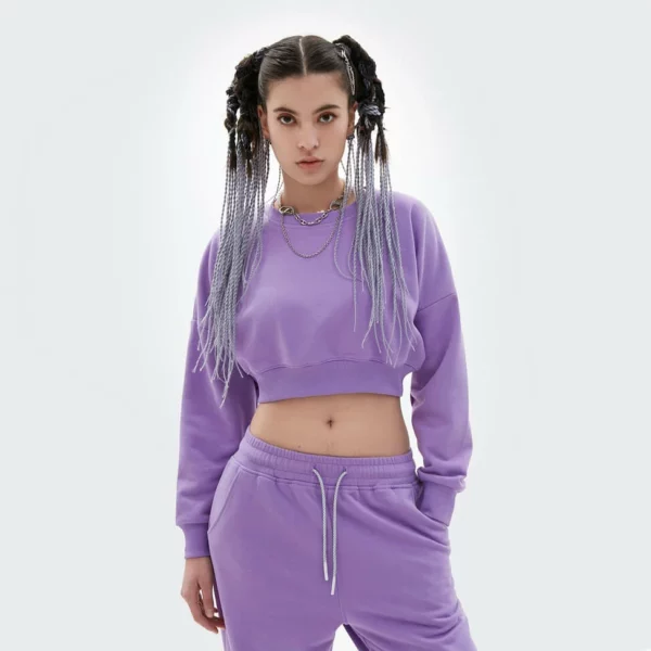 Womens cotton cropped sweatshirt wholesale