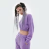 Womens cotton cropped sweatshirt wholesale - Image 3