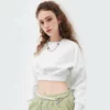 Womens cotton cropped sweatshirt wholesale - Image 13