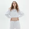 Womens cotton cropped sweatshirt wholesale - Image 5