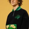 Custom printing mens quater zip up sweatshirt with polo neck - Image 8