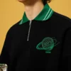 Custom printing mens quater zip up sweatshirt with polo neck - Image 7