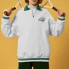 Custom printing mens quater zip up sweatshirt with polo neck - Image 2