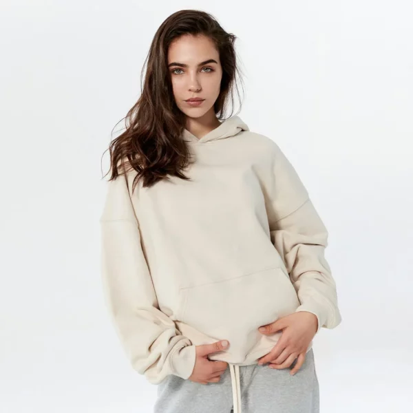 Womens oversized drop shoulder french terry hoodie