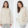 Womens oversized drop shoulder french terry hoodie - Image 4