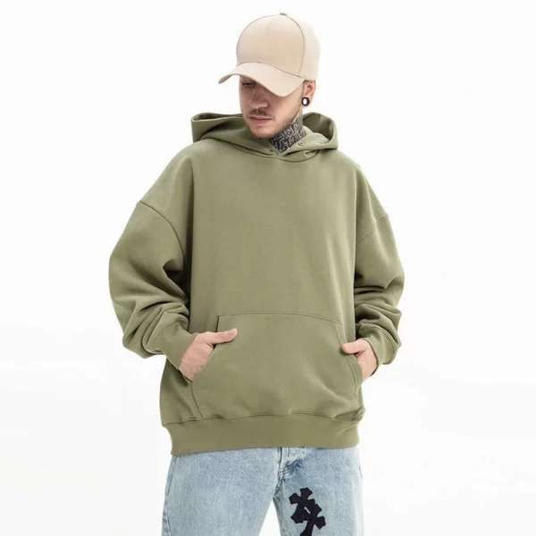 Custom drop shoulder mens hoodie