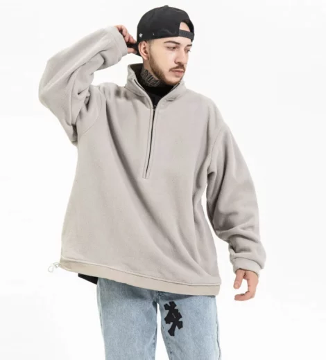 Polar fleece zip up pullover jumper