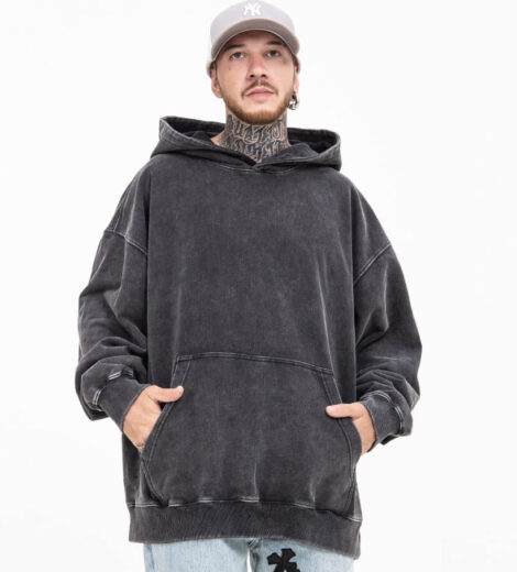 Acid wash oversized men hoodie