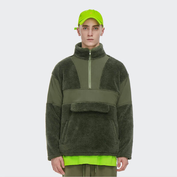 Custom berber fleece zip up pullover for man