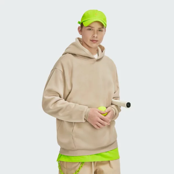 Plain blank thick fleece pullover hoodie