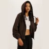 Woman’s cropped zipper up hoodie - Image 2