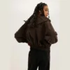 Woman’s cropped zipper up hoodie - Image 4