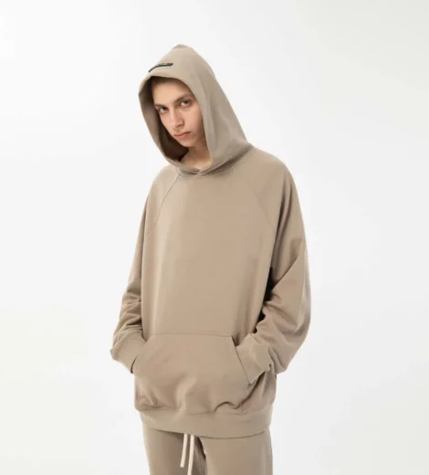 Custom mens loose fit fleece hoodie