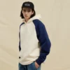 Contrast thick cotton fleece hoodie - Image 5