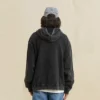 Acid washing drop shoulder black hoodie - Image 7
