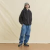 Acid washing drop shoulder black hoodie - Image 4