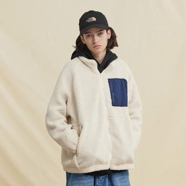 Vintage loose fit thick polar fleece zip-up jumper