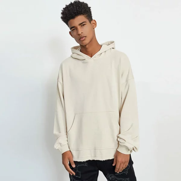 Mens used look hoodie with raw edge