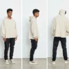 Mens used look hoodie with raw edge - Image 4