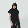 Cap sleeve hoodie with side zipper - Image 7