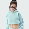 Customized fleece womens cropped hoodie manufacture in China - Image 3