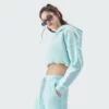 Customized fleece womens cropped hoodie manufacture in China - Image 2