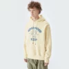 Mens thick fleece hoodie with custom screen printing - Image 2