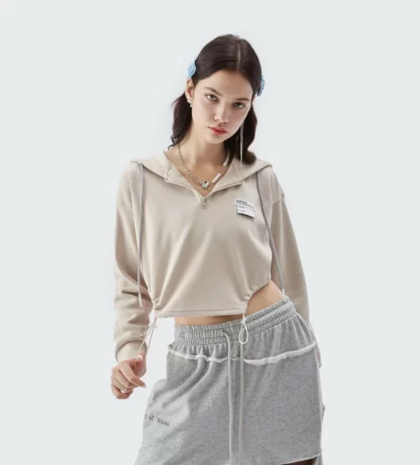Womens cropped sweatshirt hoodie manufacture