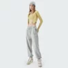 Womens ribbing zip up cropped hoodie bulk sale - Image 5