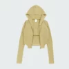 Womens ribbing zip up cropped hoodie bulk sale - Image 11