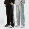 Checkerboard side streetwear jogger pants for mens - Image 2