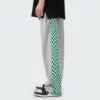 Checkerboard side streetwear jogger pants for mens - Image 3